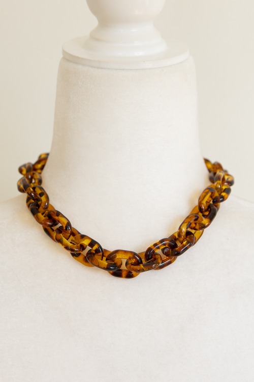 Amber Acrylic Chain Necklace