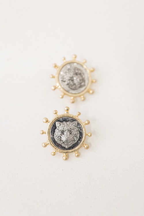 Tiger Coin Earring, Two-Tone - 4K7A9634.jpg