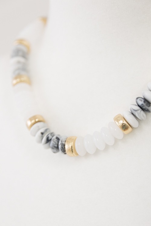 Stone & Textured Necklace, Howlite - 4K7A9670.jpg
