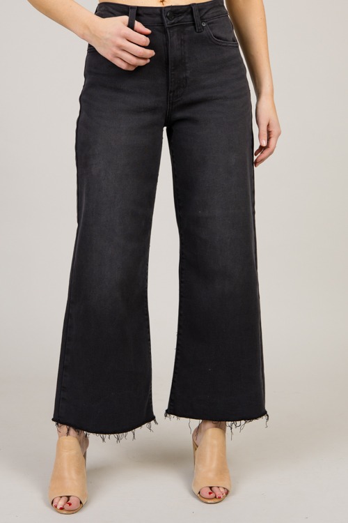 Vivi Wide Leg Jeans, Washed Black