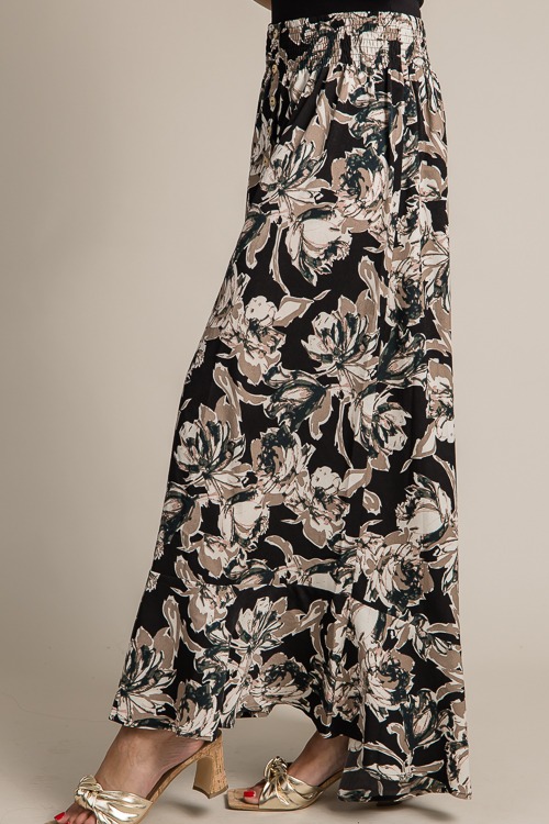 Printed Button Up Maxi Skirt, Black - 4K7A9813.jpg