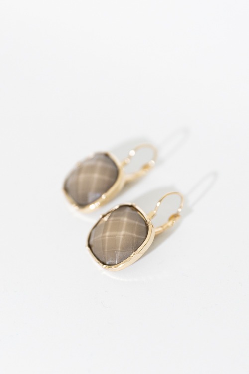 Stone Dangle Earring, Grey