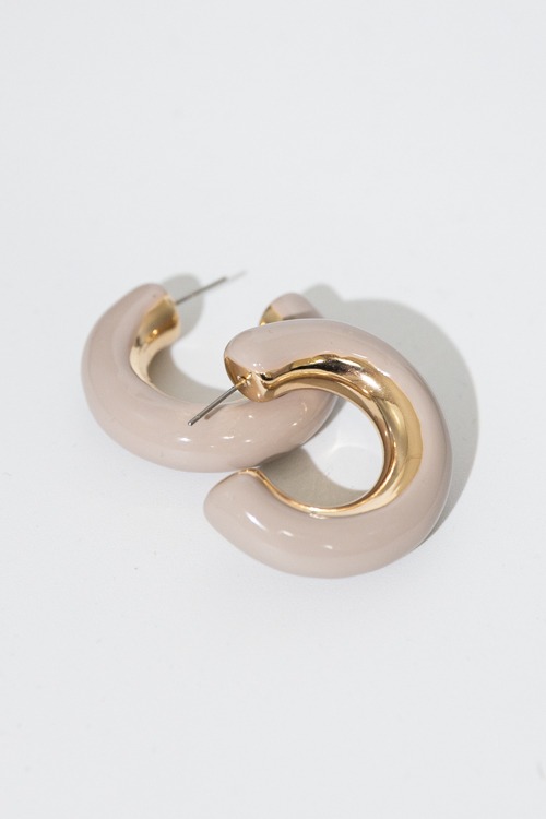 Color Coated Chunky Hoops, Taupe