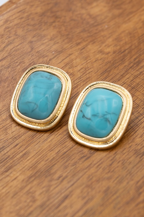 Stone Square Studs, Turquoise - 4K7A9833.jpg