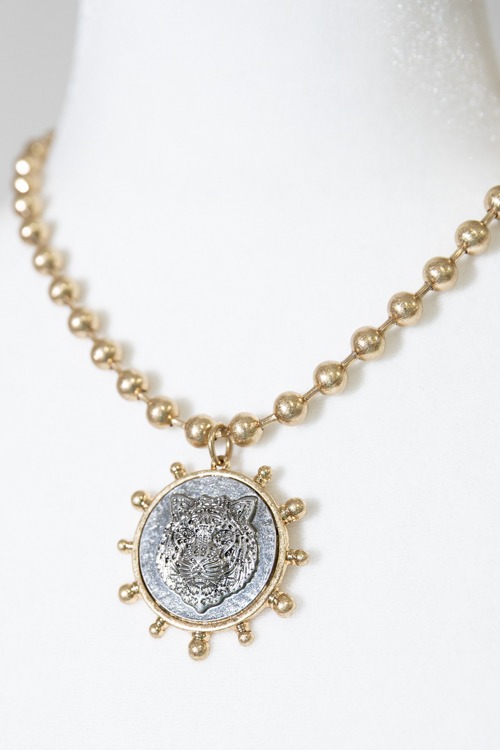 Tiger Coin Necklace, Two-Tone - 4K7A9835.jpg
