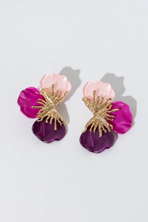 Flower Power Earring, Pink