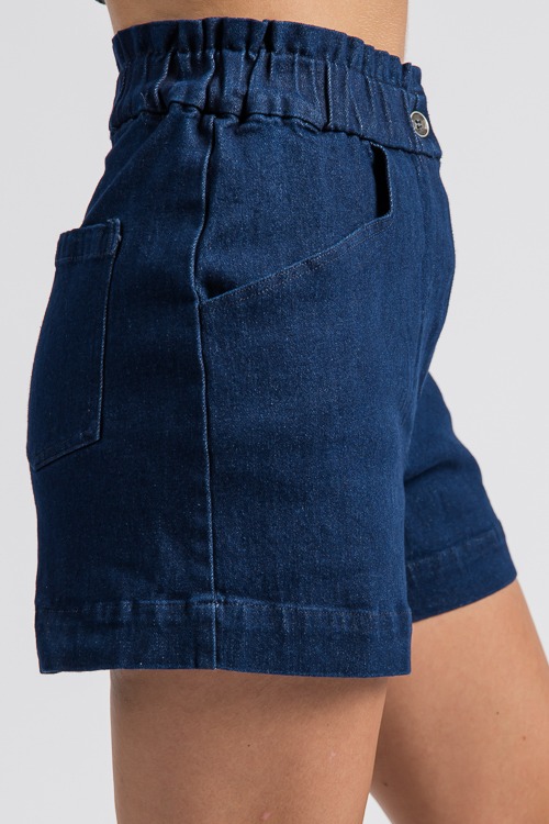 Elastic Waist Denim Shorts, Ind - 4K7A9842.jpg