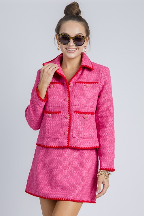 Stitch Hem Tweed Skirt, Fuchsia - 4K7A9842.jpg