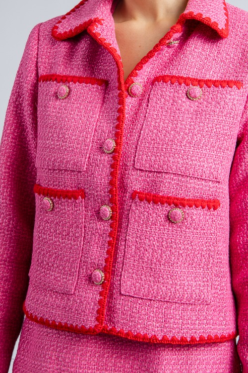 Stitch Trim Tweed Jacket, Fuchsia - 4K7A9848.jpg