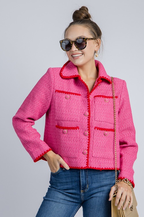 Stitch Trim Tweed Jacket, Fuchsia - 4K7A9863.jpg