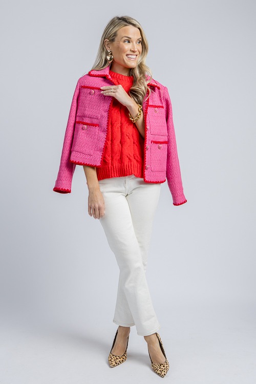 Stitch Trim Tweed Jacket, Fuchsia - 4K7A9903.jpg