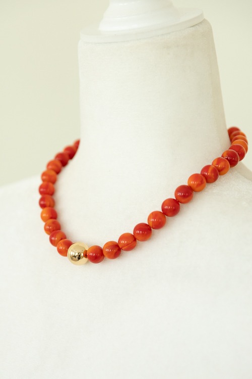 Accent Beaded Necklace, Orange - 4K7A9922.jpg