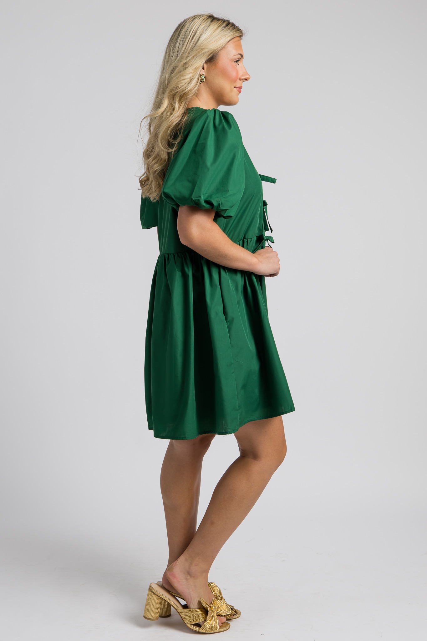 Bow Babydoll Dress, H. Green - 4K7A9942.jpg