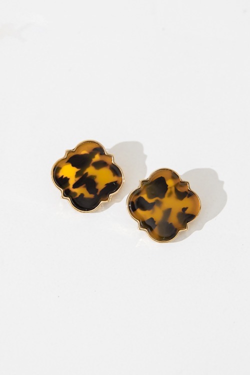 Quaterfoil Earring, Tortoise - 4K7A9972.jpg