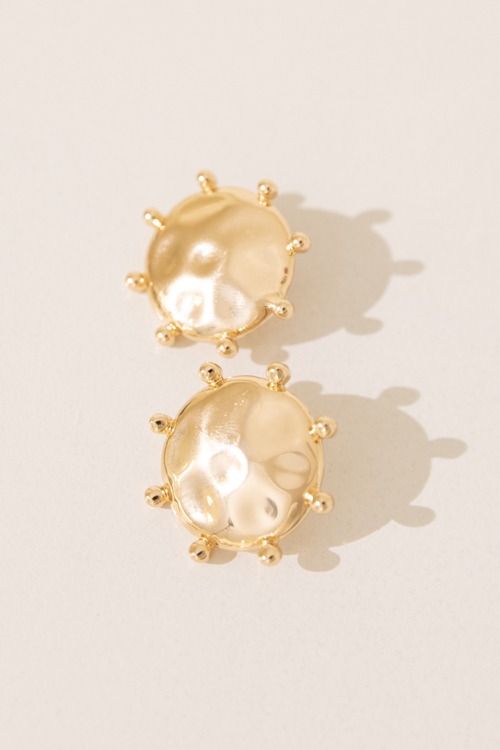 Dotted Wheel Earring, Gold