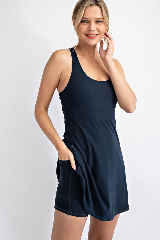 Butter Romper Dress, Navy