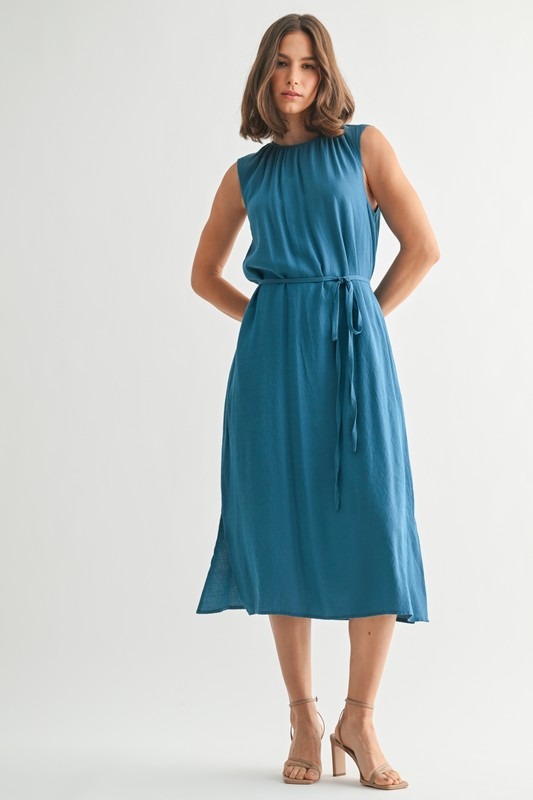 Tie Waist Midi, Teal - 82365570-2686-4681-89d2-5e7b3b917897.jpg