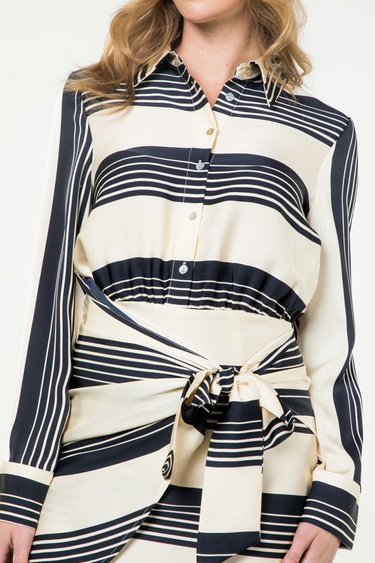 Satin Stripe Wrap Dress, Black - 8a25db4b-a51b-4862-9334-8ae8c205e997.jpg