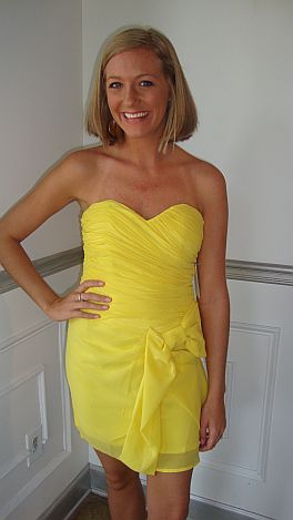 Lemon Sweetheart Bow Dress