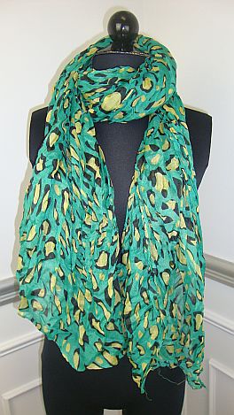 Green Leopard Scarf