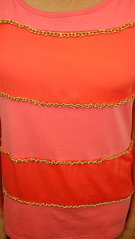 Chain Gang Top, Coral