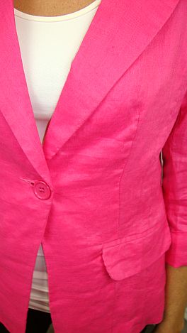 Crisp Linen Blazer, Pink