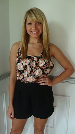 Black Floral Vintage Tank