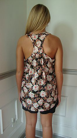 Black Floral Vintage Tank