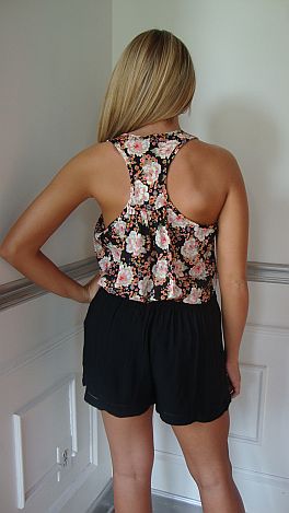 Black Floral Vintage Tank