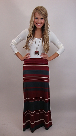 Bama Stripes Maxi Skirt