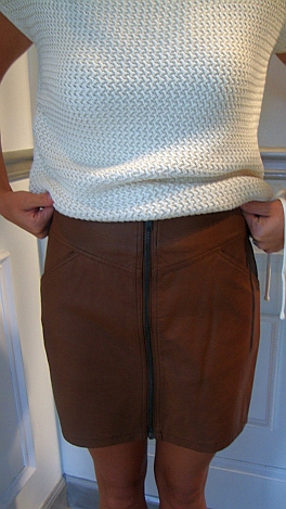 Caramel Zip Front Skirt