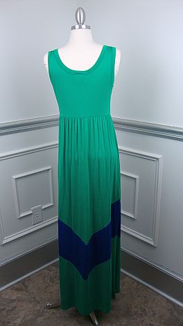 Chevron Stripe Maxi, Kelly Green