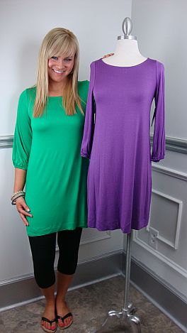 Basic Boatneck Tunic, Green
