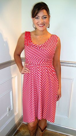 Striped Delight Dress, Red