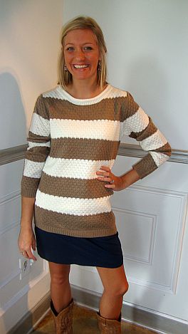 Latte' Stripes Sweater