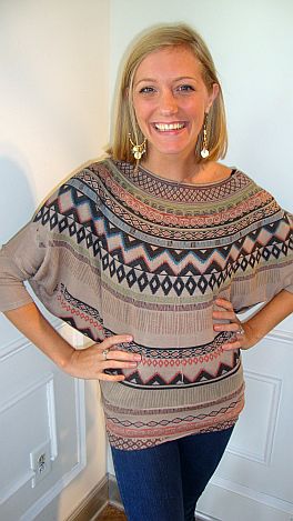 Taupe Tribal Top
