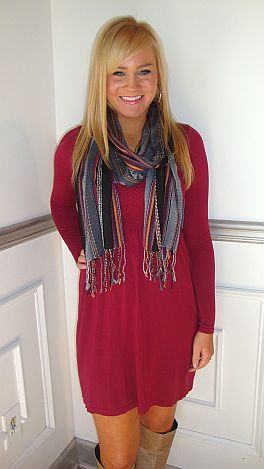 So Soft Long Sleeve Dress Wine