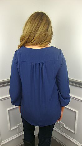 Zip To My Loo Top, Navy