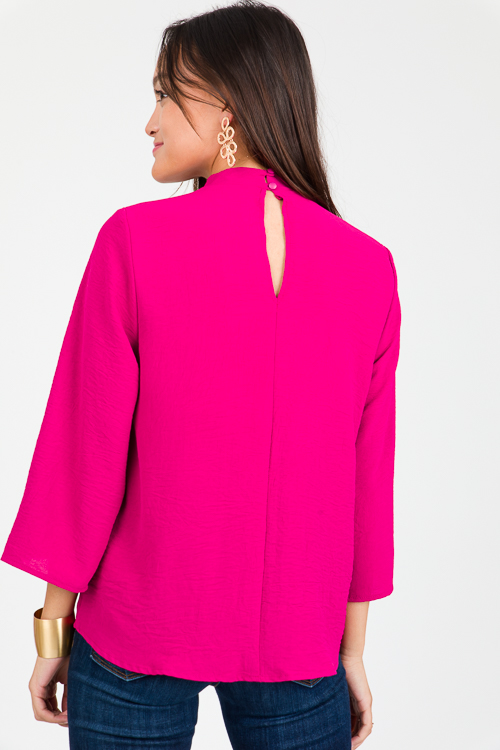 Twist Neck Blouse, Magenta