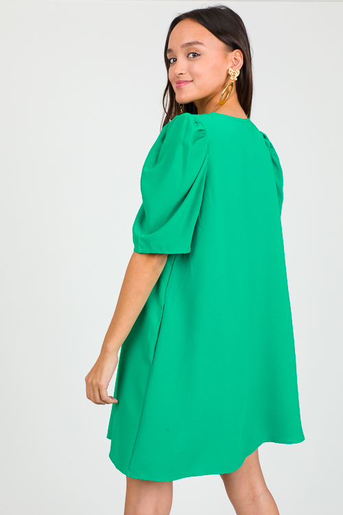 Hadley Puff Sleeve Dress, Green