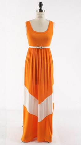 Chevron Stripe Maxi, Orange