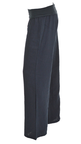 Roll Over Linen Pant, Navy