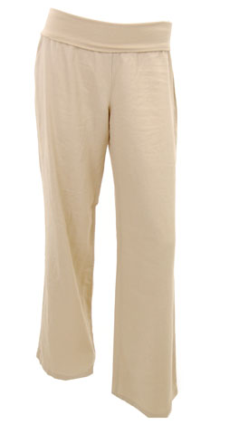 Roll Over Linen Pant, Tan