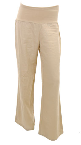 Roll Over Linen Pant, Tan