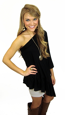 Eva Poncho Top, Black