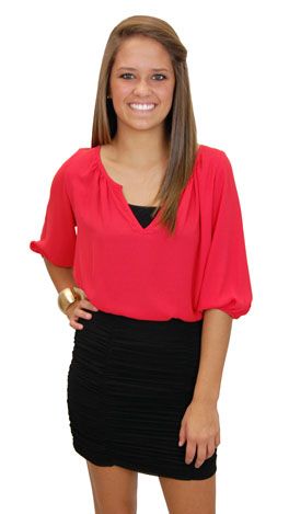 Dobby Blouse, Red