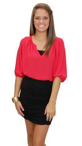 Dobby Blouse, Red