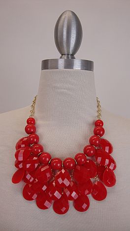 Cleo Necklace, Red