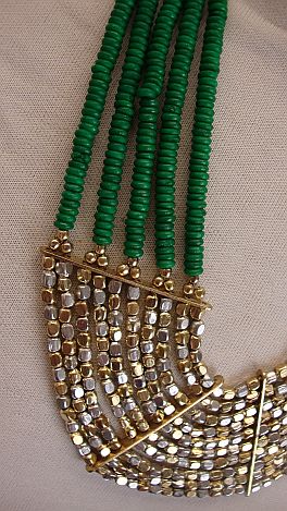 The Indian Gold Big Necklace, Green