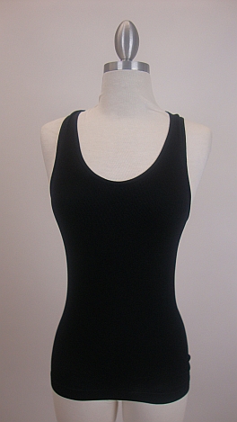 Black Ribbed Tank - Tops - The Blue Door Boutique